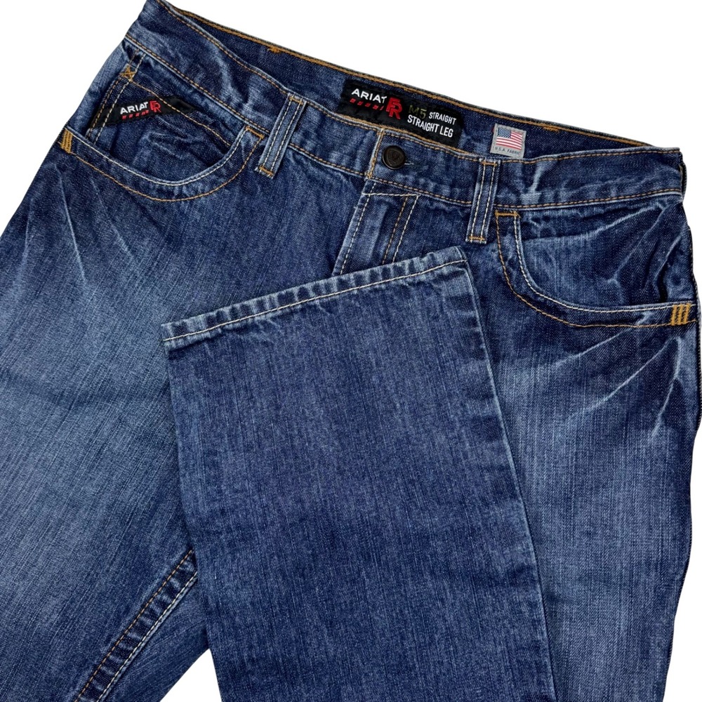 Ariat M5 FR Work Pant Straight Leg Flame Resistant Mens 34x34 (fit 34x33) Blue